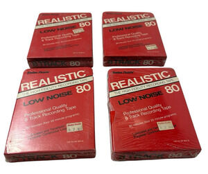 Radio Shack REALISTIC Low Noise 80 8 Track Recording Tapes Lot of (4) Sealed
